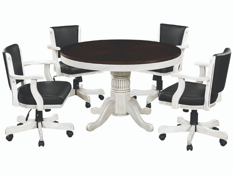 RAM Game Room 48" Game Table Set with 4 Swivel Game Chairs