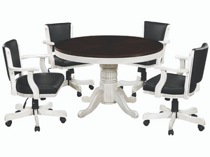 RAM Game Room 48" Game Table Set with 4 Swivel Game Chairs