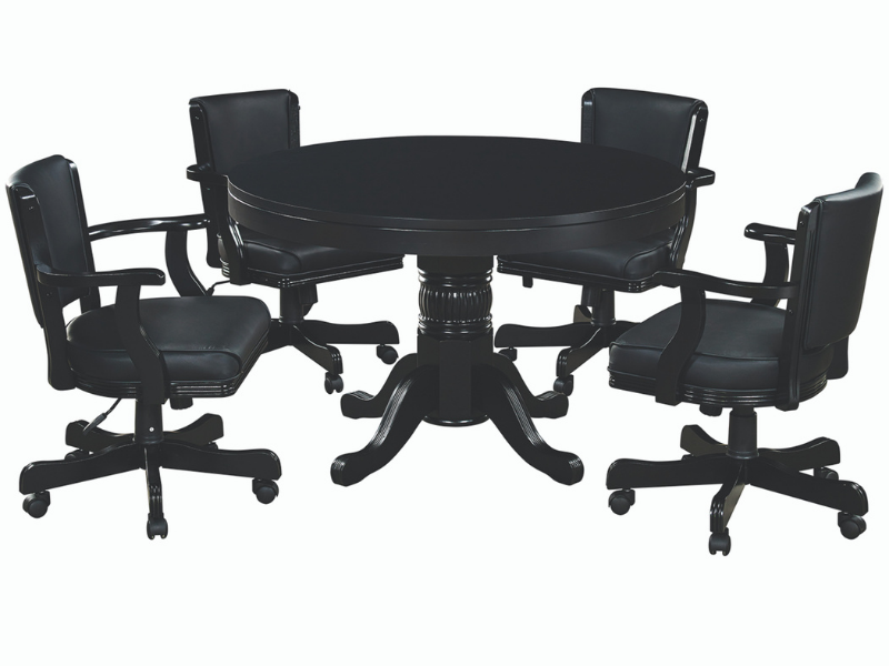 RAM Game Room 48" Game Table Set with 4 Swivel Game Chairs