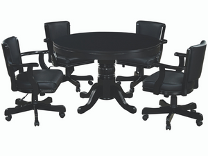 RAM Game Room 48" Game Table Set with 4 Swivel Game Chairs