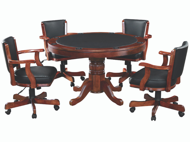 RAM Game Room 48" Game Table Set with 4 Swivel Game Chairs