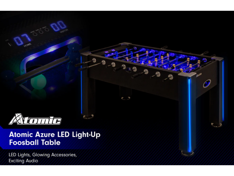 Atomic Azure 56" LED Light Up Foosball Table's LED Lights