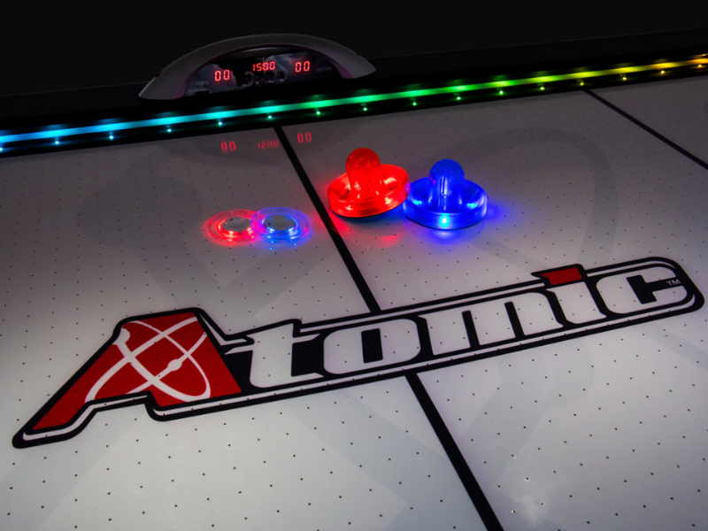 Atomic Top Shelf 7.5' LED Illuminated Air Hockey Table's Playfield