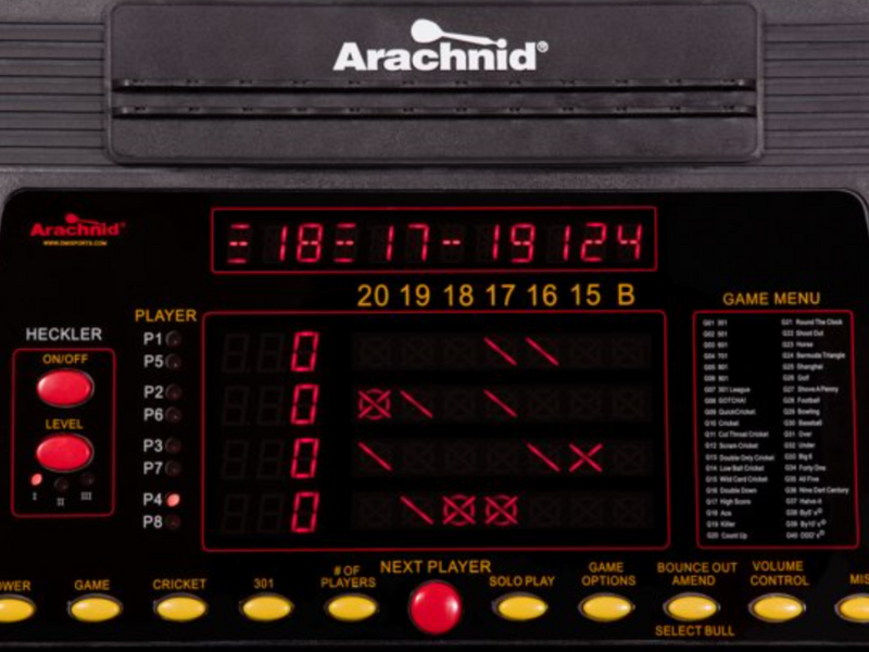 Arachnid Cricket Pro 800 Standing Electronic Dartboard' Scorer