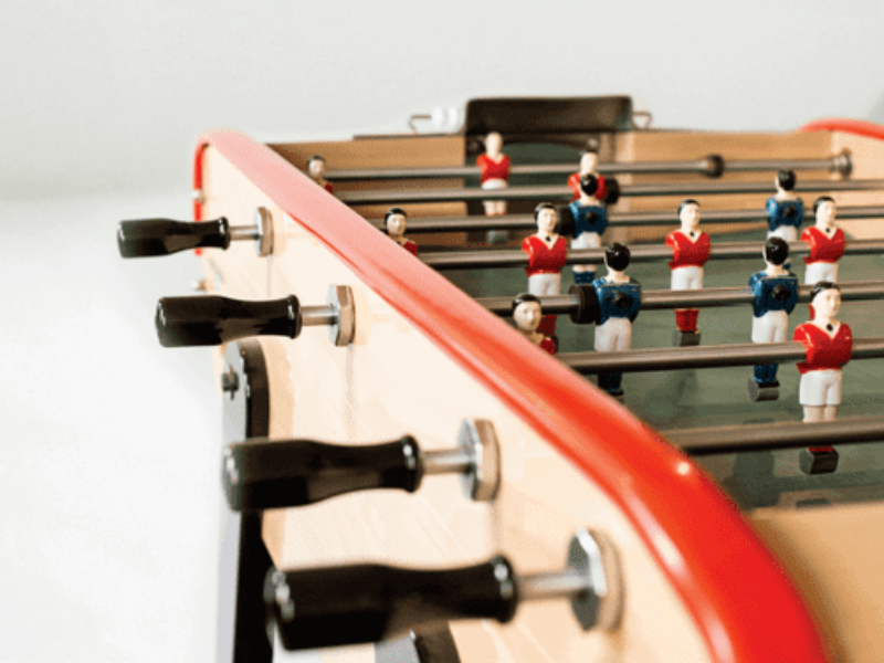 Bonzini B90 ITSF Licensed Tournament Foosball Table's Close-Up View