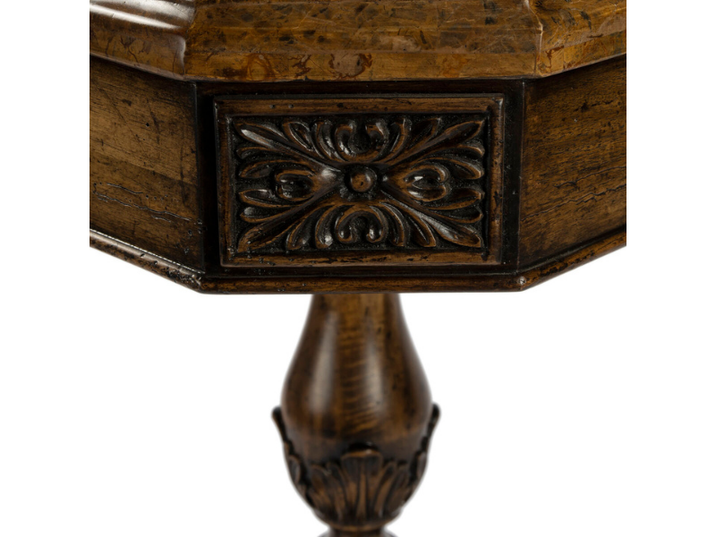 Butler Specialty Company Carlyle Fossil Stone Game Table's Corner View
