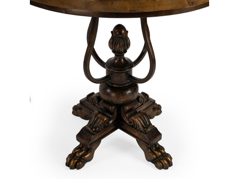 Butler Specialty Company Carlyle Fossil Stone Round Game Table's Bottom View