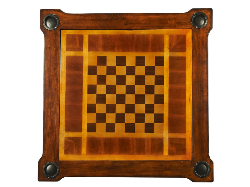 Butler Specialty Company Vincent Antique Cherry Multi-Game Card Table's Chess/Checkers Side