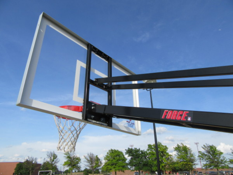 First Team Force In Ground Adjustable Basketball Goal's Close-Up View