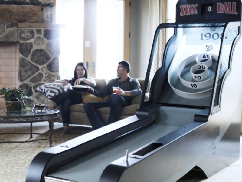 Skee-Ball 1908 Alley Home Arcade Game on Display