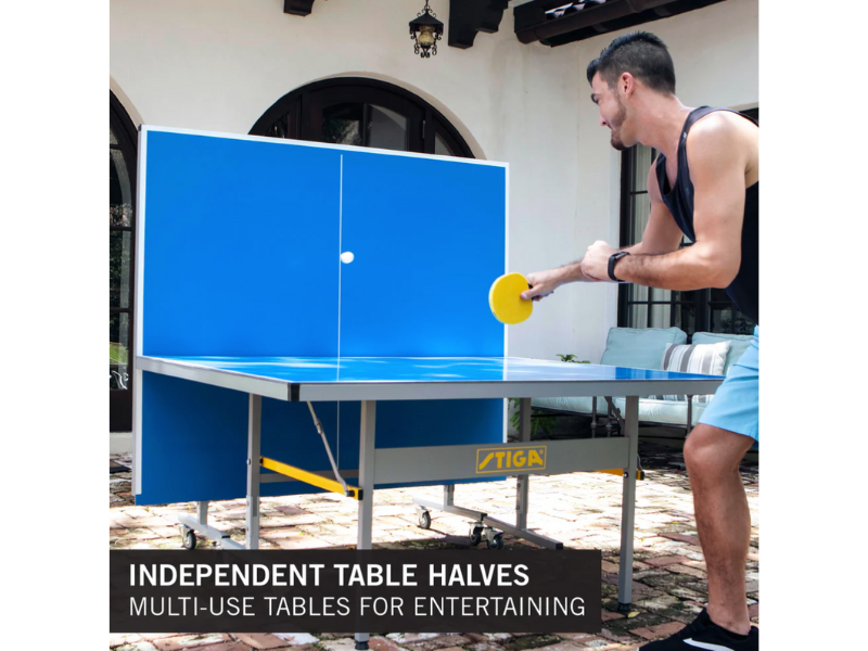 Stiga Vapor Table Tennis Table's Half-folded