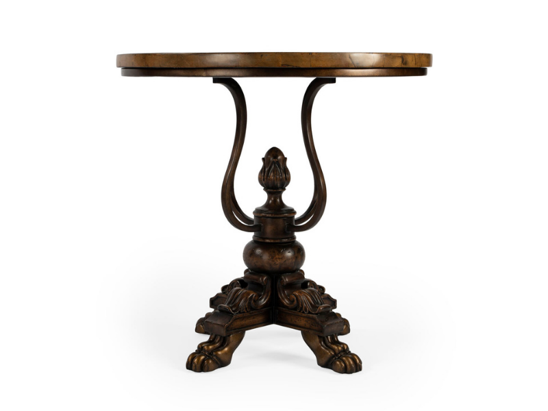 Butler Specialty Company Carlyle Fossil Stone Round Game Table's Side View
