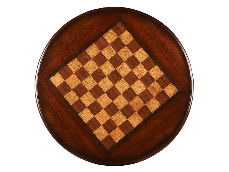 Butler Specialty Company Colbert 22" Round Pedestal Game Table's Chess/Checkers Side