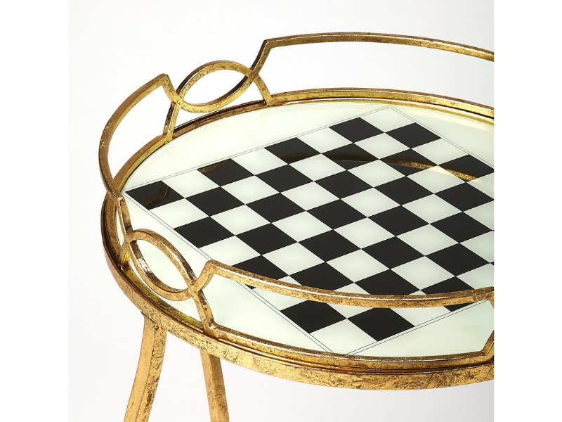 Butler Specialty Company Judith Antique Gold Game Table's Close-Up View