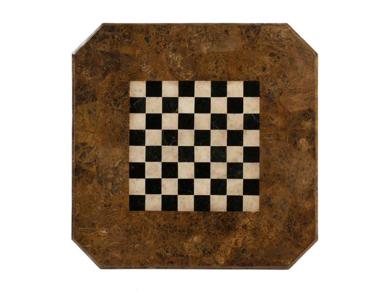 Butler Specialty Company Carlyle Fossil Stone Game Table's Top View