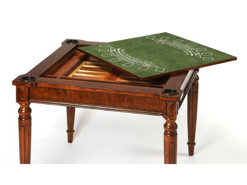 Butler Specialty Company Vincent Antique Cherry Multi-Game Card Table's Close-up View