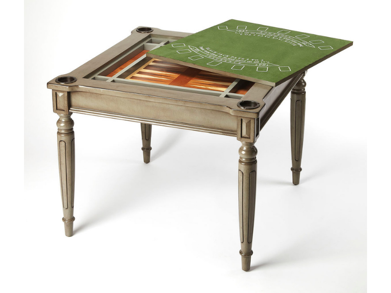 Butler Specialty Company Vincent Silver Satin Multi-Game Card Table's Top Inset