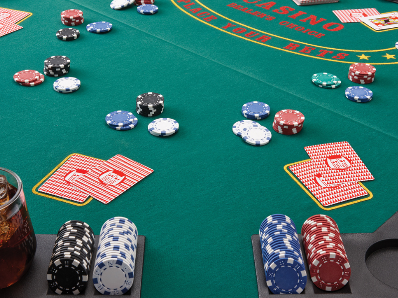 Fat Cat Poker-Blackjack Table Top on Display