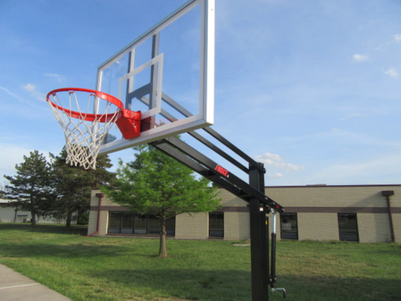 First Team Force In Ground Adjustable Basketball Goal's Close-Up View
