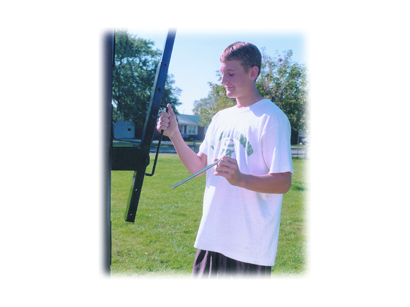 First Team Slam In Ground Adjustable Basketball Goal's Adjustment Feature