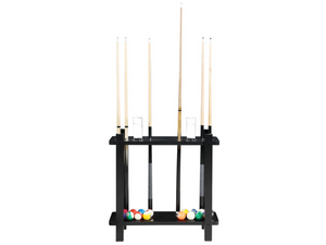 Hathaway Classic Floor Billiard Pool Cue Rack in Black