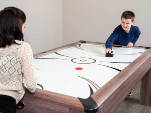 Hathaway Driftwood 7 Foot Air Hockey on display