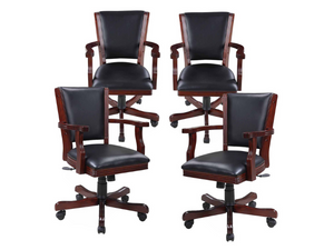 Hathaway Kingston 4 Arm Chairs - walnut finish