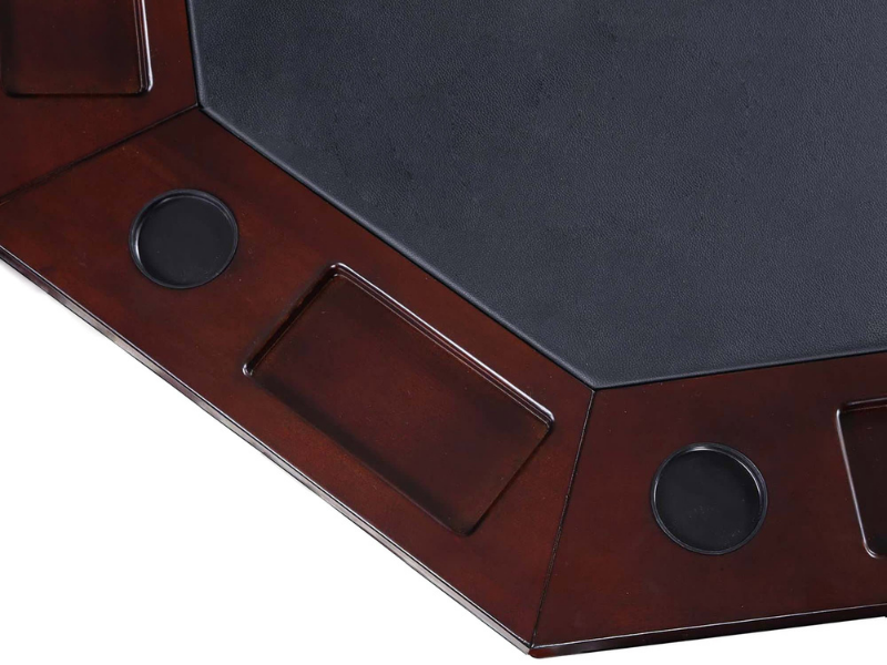 Hathaway Kingston 48" Poker Table Combo Set's Close-up View - walnut finish