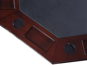 Hathaway Kingston 48" Poker Table Combo Set's Close-up View - walnut finish