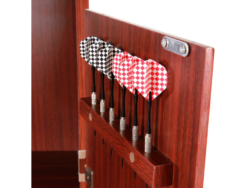 Hathaway Outlaw Bristle Dartboard and 81" Free-Standing Cabinet's Darts