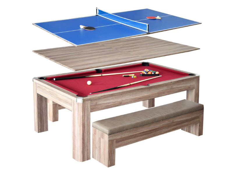 Hathaway Newport 7 Foot Pool Table Combo Set with Benches