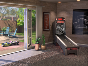 Skee-Ball Home Arcade Premium with Coal Cork on Display