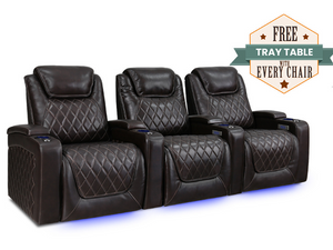 Valencia Oslo dark Chocolate Home Theater Seating Row of 3