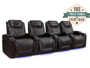 Valencia Oslo Dark Chocolate Home Theater Seating Row of 4