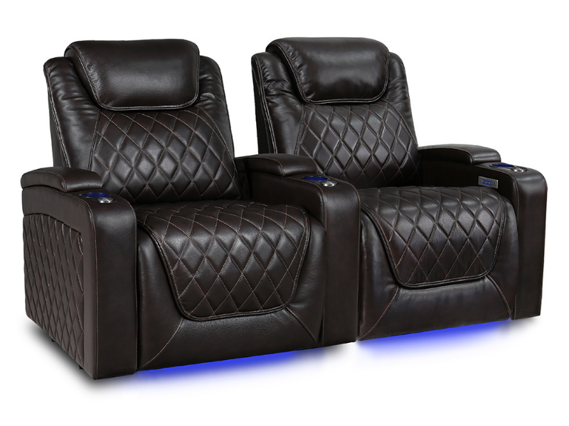 Valencia Oslo XL Dark Chocolate Home Theater Seating Row of 2