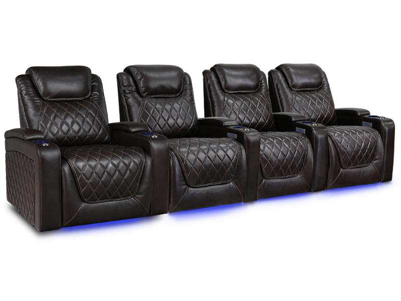 Valencia Oslo XL Dark Chocolate Home Theater Seating Row of 4