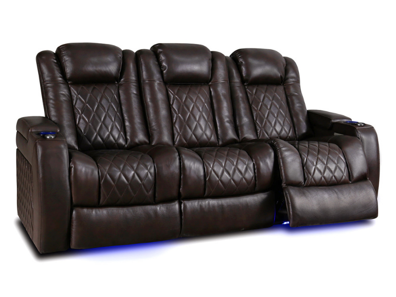 Valencia Tuscany Console Home Theater Seating Dark Chocolate Row of 3