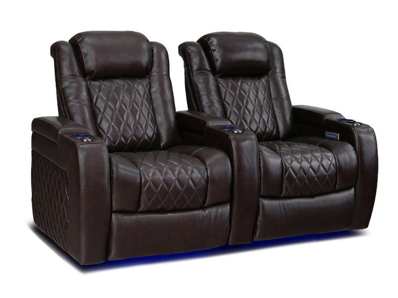 Valencia Tuscany XL Dark Chocolate Home Theater Seating Row of 2