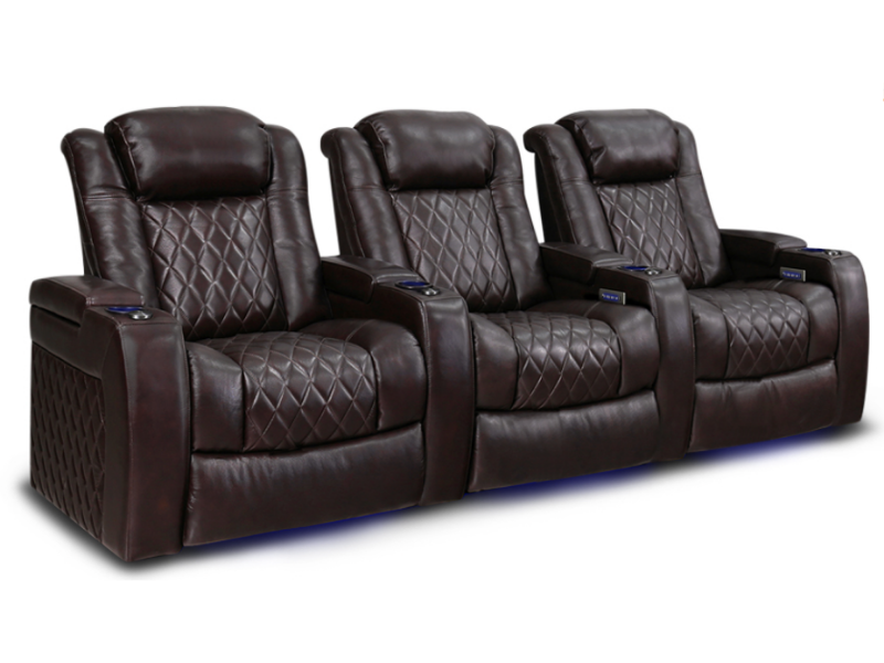 Valencia Tuscany XL Dark Chocolate Home Theater Seating Row of 3