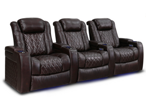 Valencia Tuscany XL Dark Chocolate Home Theater Seating Row of 3