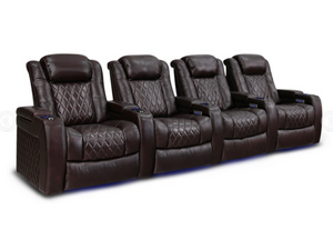 Valencia Tuscany XL Dark Chocolate Home Theater Seating Row of 4