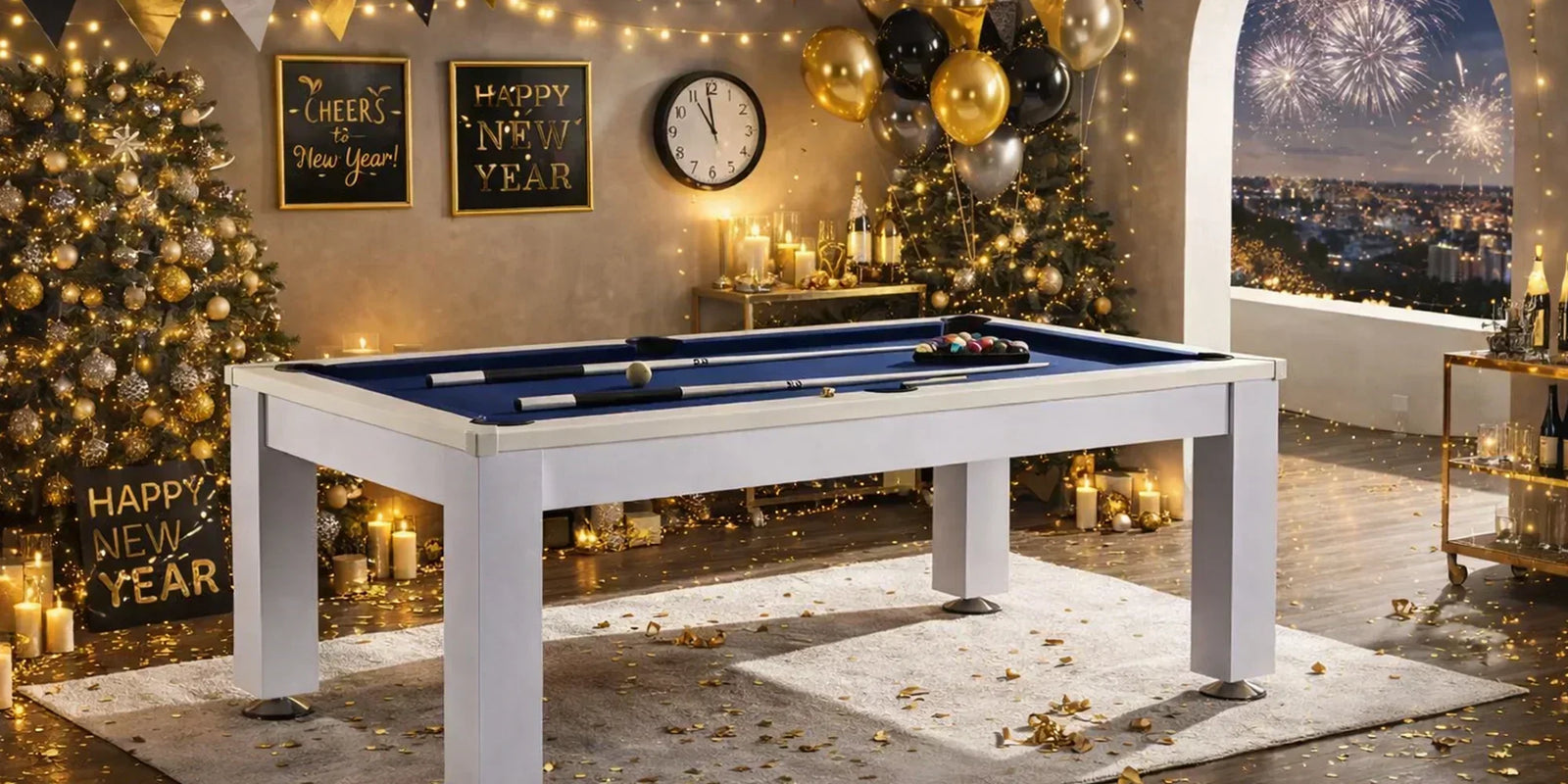 Host New Year’s Eve With a Pool Table Dining Table