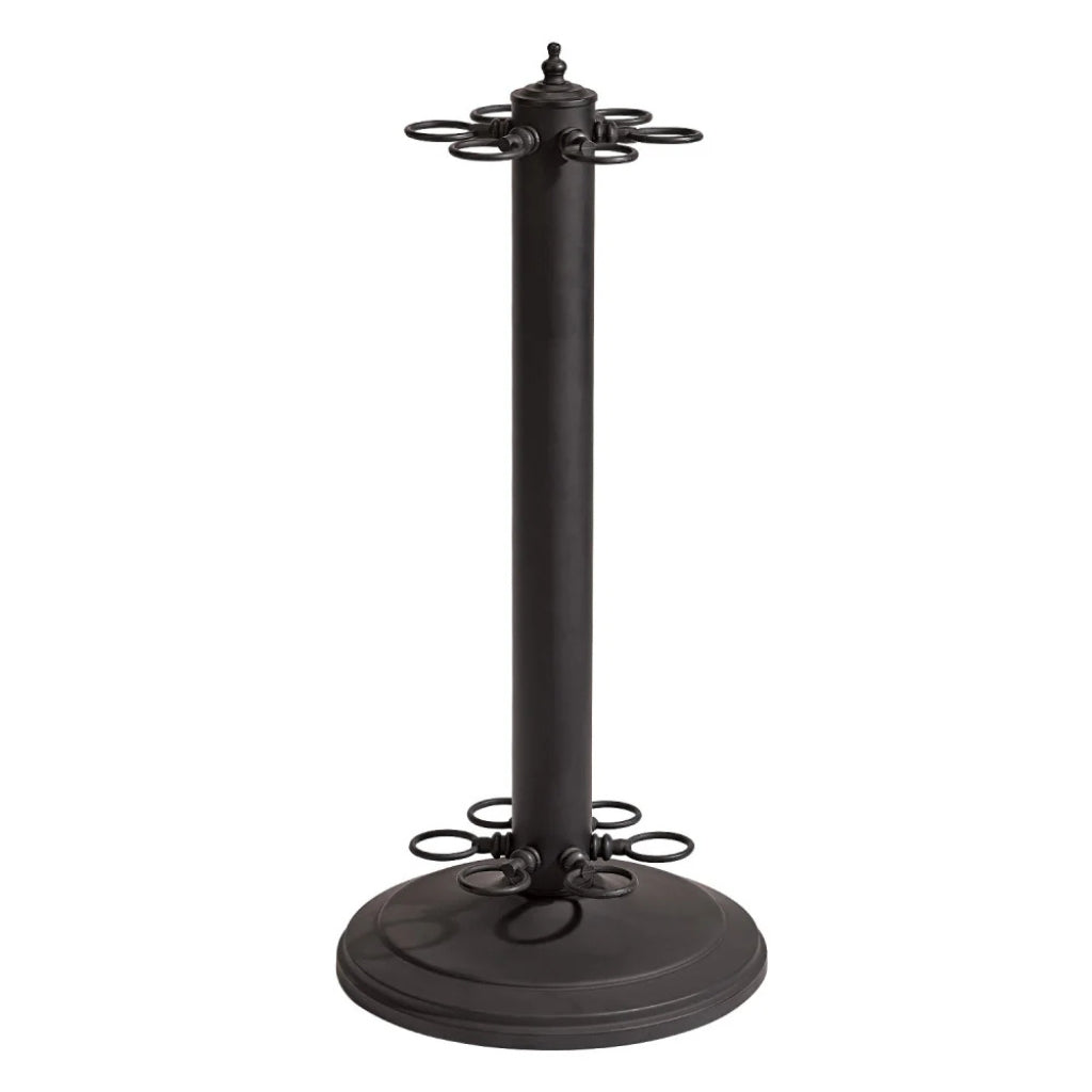American Heritage 6-Cue Metal Floor Cue Rack in Matte Black - Game Room Spot