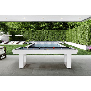 American Heritage Lanai Outdoor Pool Table Full Set White display - Game Room Spot