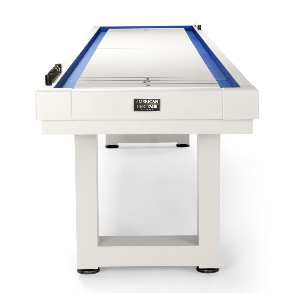 American Heritage Lanai 12 Foot Outdoor Shuffleboard Table Front - Game Room Spot
