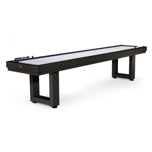 American Heritage Lanai 12 Foot Outdoor Shuffleboard Table in Obsidian Black - Game Room Spot