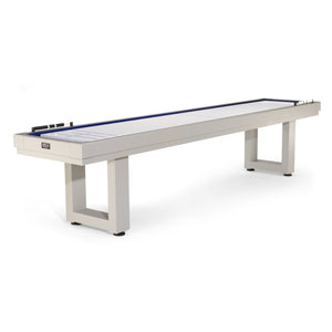 American Heritage Lanai 12 Foot Outdoor Shuffleboard Table in Oyster Grey - Game Room Spot