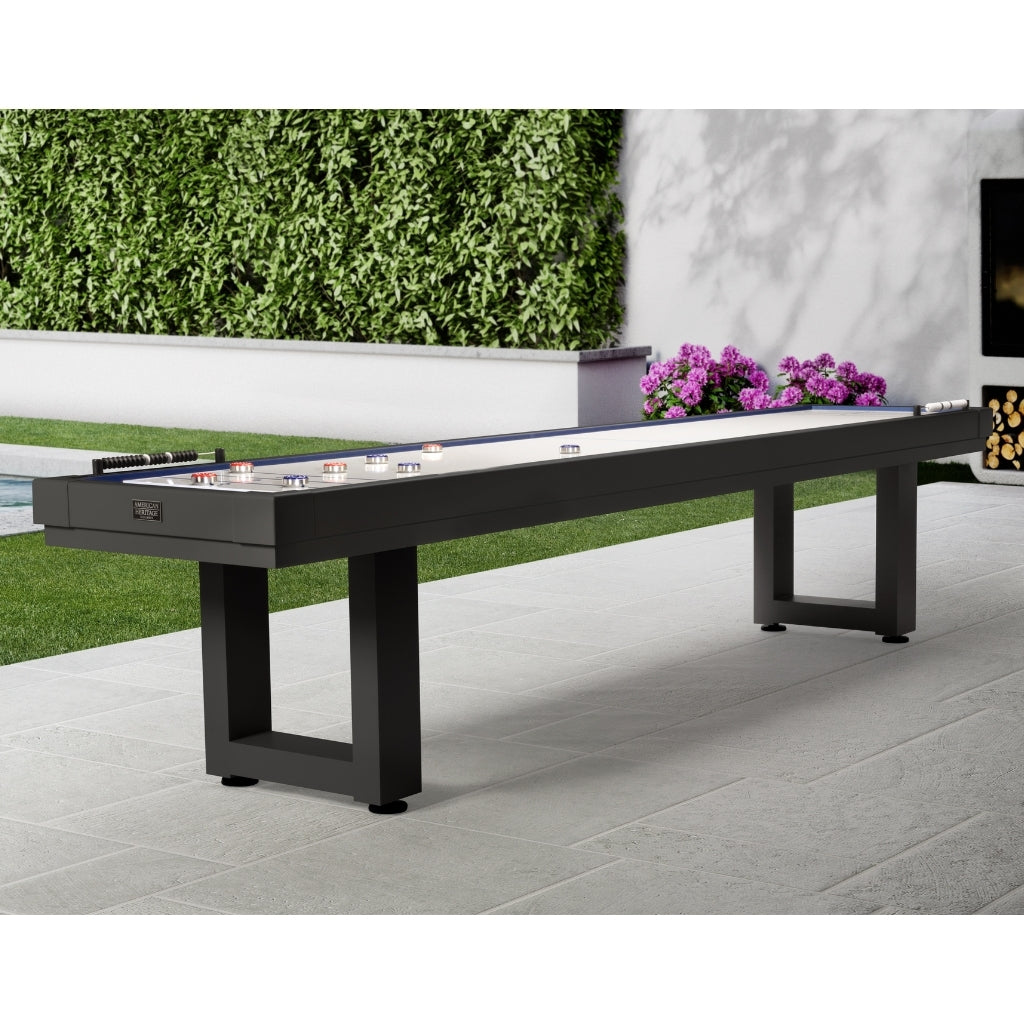 American Heritage Lanai 9 Foot Outdoor Shuffleboard Table Display - Game Room Spot
