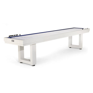 American Heritage Lanai 9 Foot Outdoor Shuffleboard Table in Pearl White - Game Room Spot