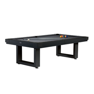 American Heritage Lanai Pool Table Full Set in Obsidian Black open - Game Room Spot